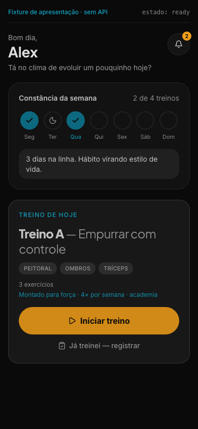 DoneFitt: composição de demonstração do treino do dia